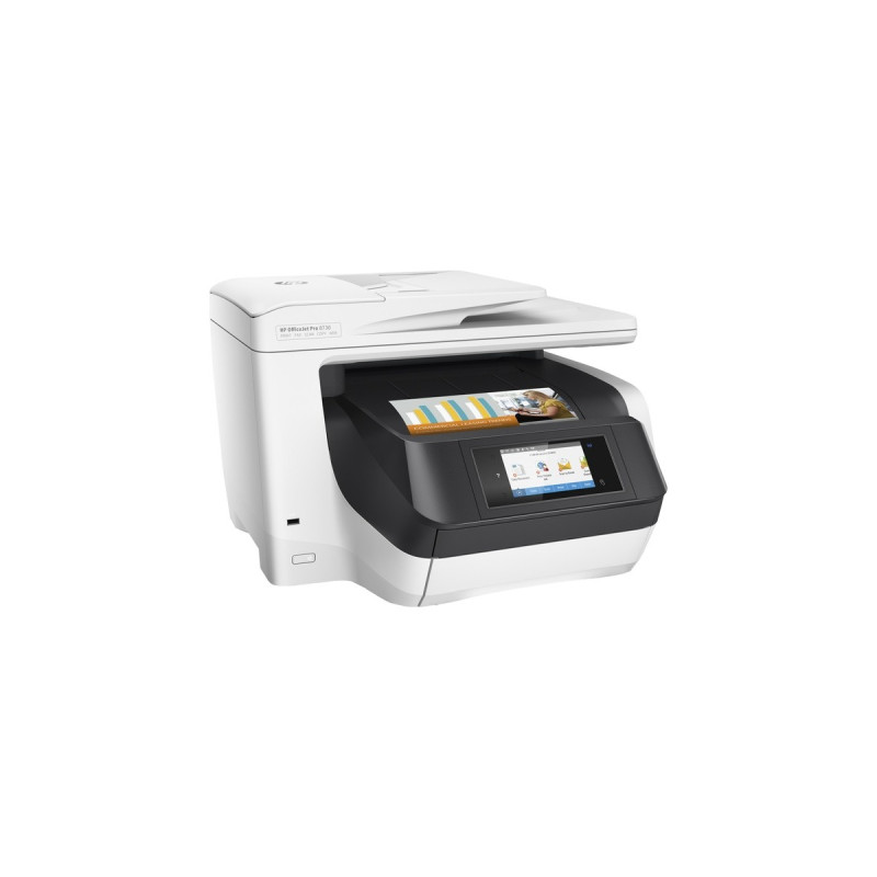 HP OfficeJet Pro 8730, Multifunktionsdrucker(weiß, Instant Ink, USB/LAN/WLAN, Scan, Kopie, Fax)