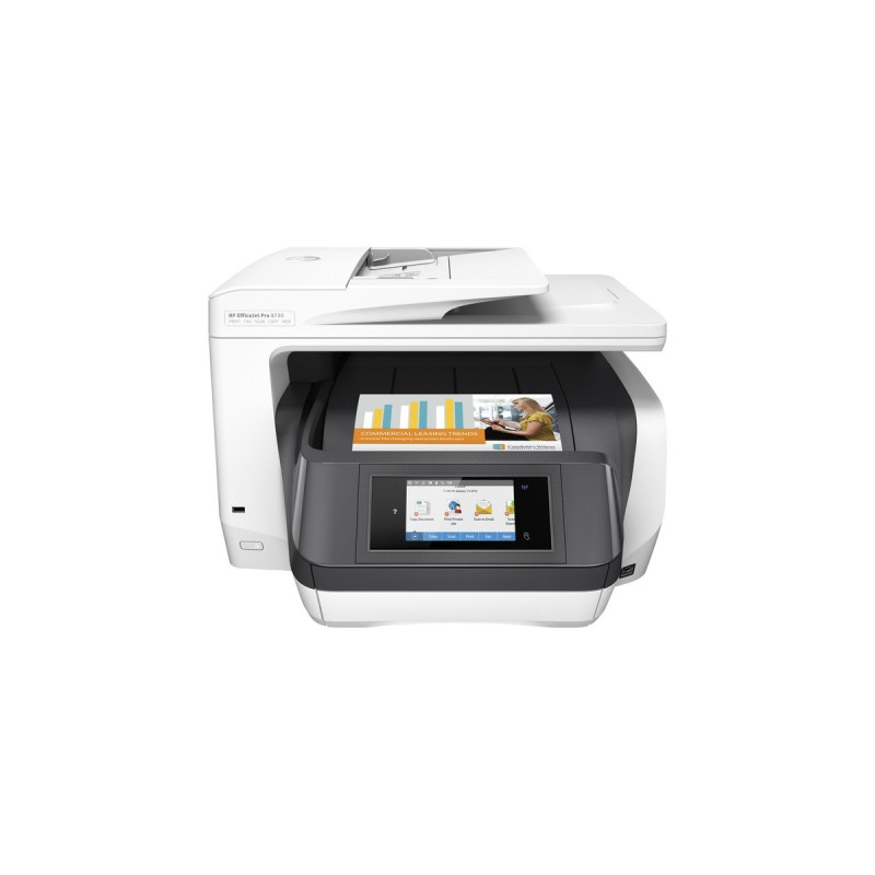 HP OfficeJet Pro 8730, Multifunktionsdrucker(weiß, Instant Ink, USB/LAN/WLAN, Scan, Kopie, Fax)