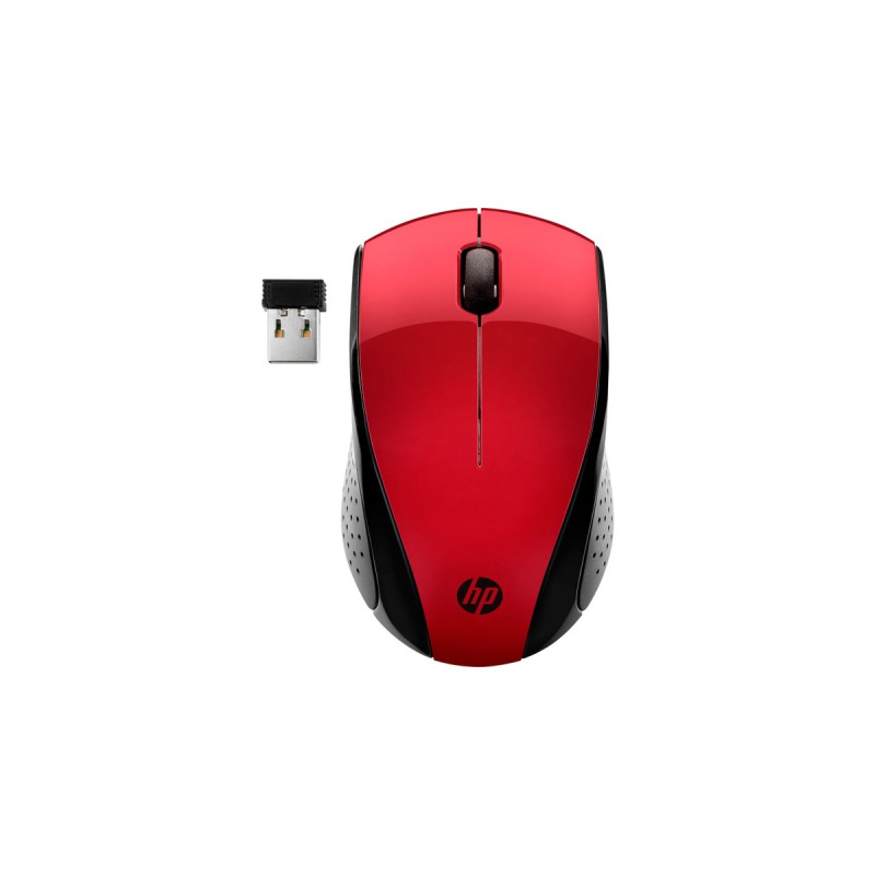HP Wireless-Maus 220(schwarz/rot, Sunset Red)