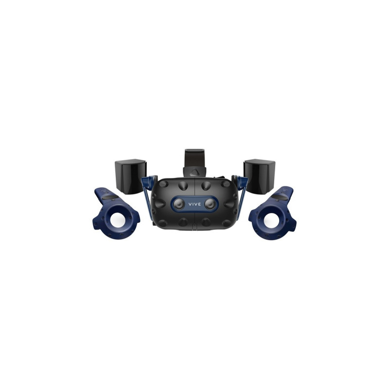 HTC Vive Pro 2 Full Kit, VR-Brille(blau/schwarz, inkl. Controller und Basisstationen 2.0)