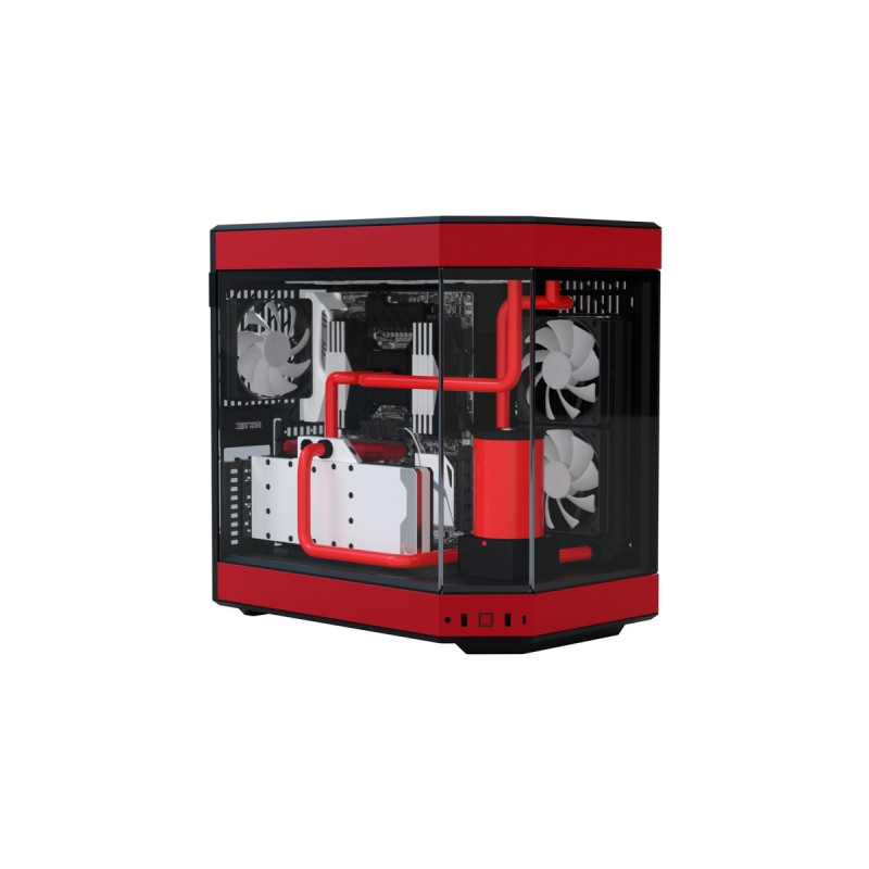 HYTE Y60, Tower-Gehäuse(rot/schwarz, Tempered Glass)