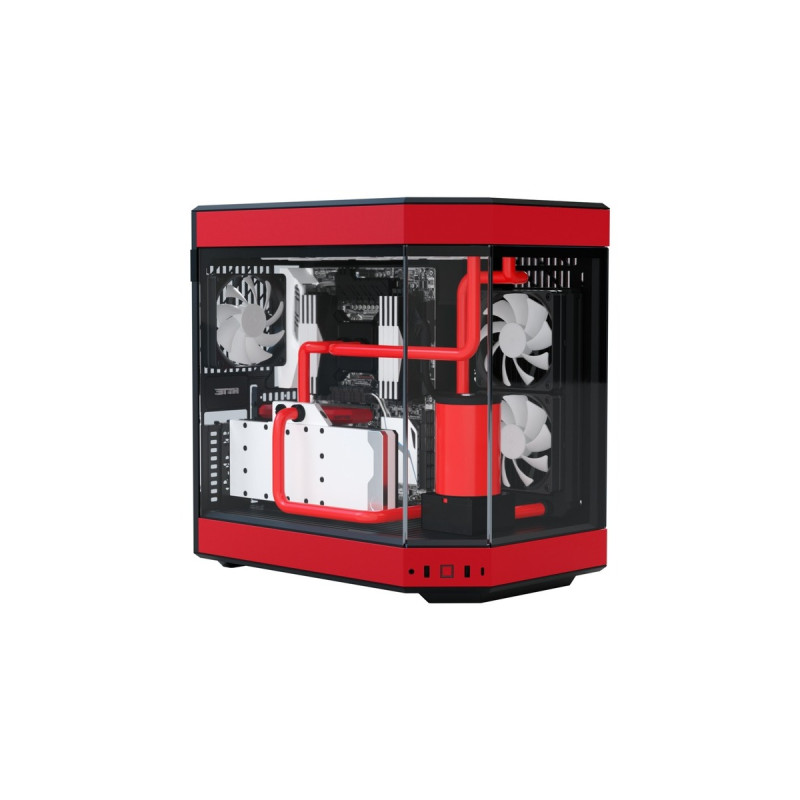 HYTE Y60, Tower-Gehäuse(rot/schwarz, Tempered Glass)