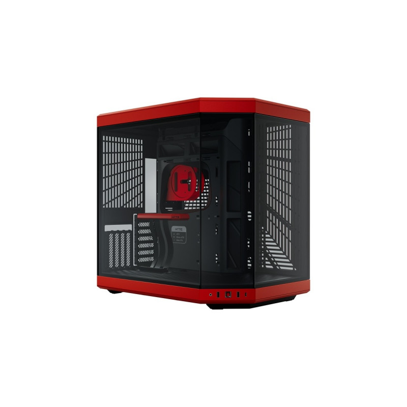 HYTE Y70 , Tower-Gehäuse(rot, Tempered Glass)