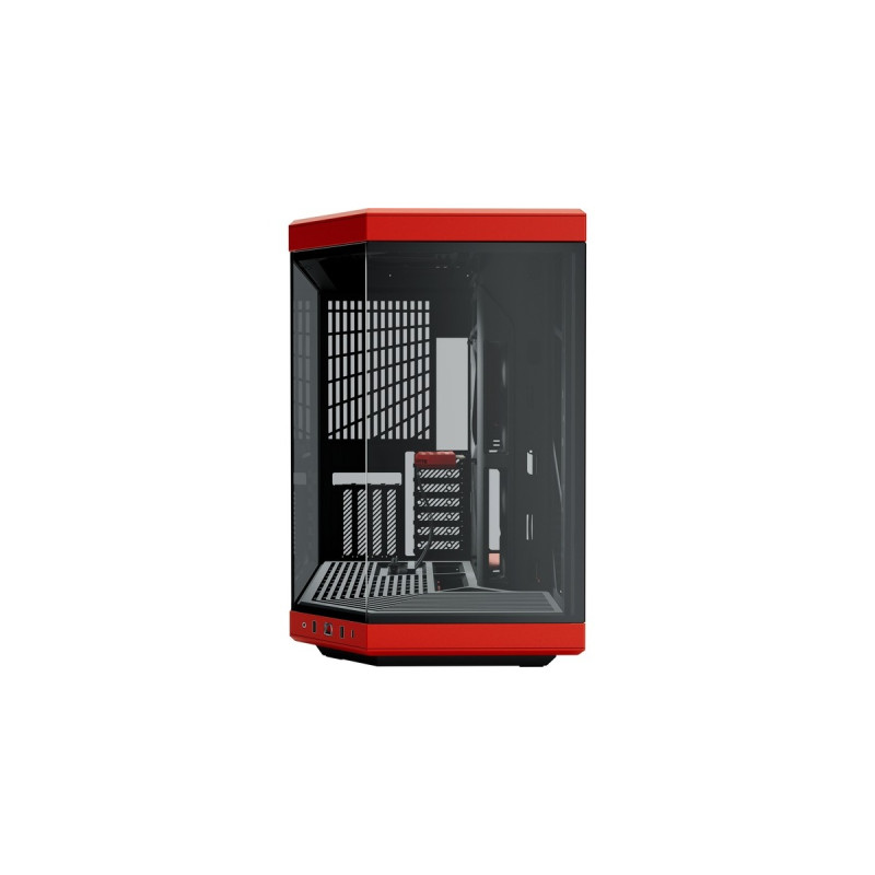 HYTE Y70 , Tower-Gehäuse(rot, Tempered Glass)