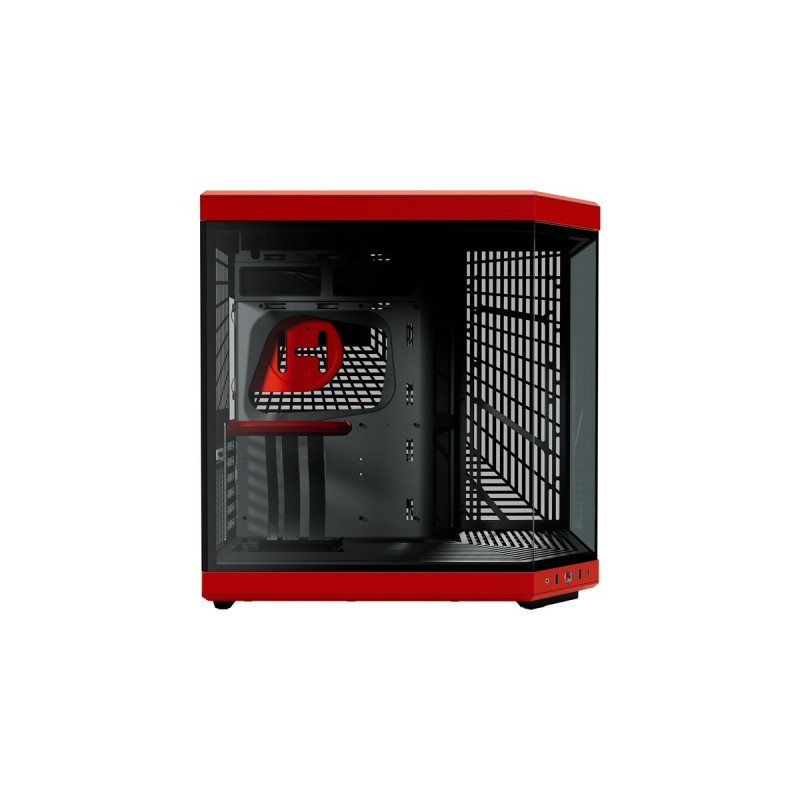 HYTE Y70 , Tower-Gehäuse(rot, Tempered Glass)