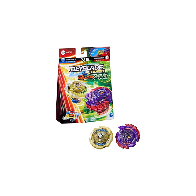 Hasbro Beyblade Burst QuadDrive Cyclone Belfyre F7 und Berserk Balderov B7, Geschicklichkeitsspiel