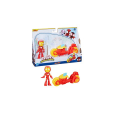 Hasbro Marvel Spidey and His Amazing Friends - Iron Man Action-Figur & Motorrad, Spielfigur