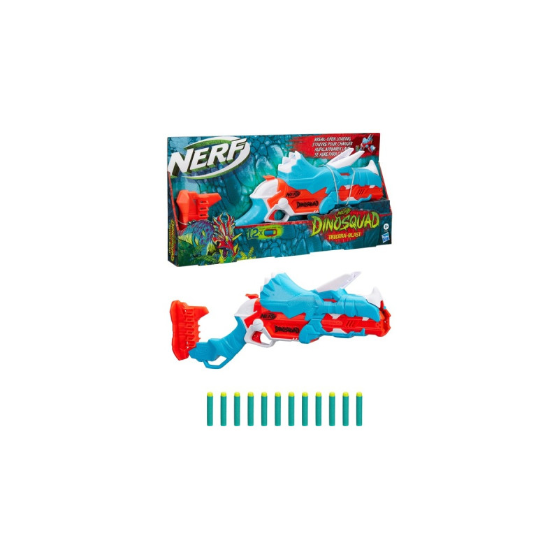 Hasbro Nerf DinoSquad Tricera-Blast, Nerf Gun(hellblau/orange)
