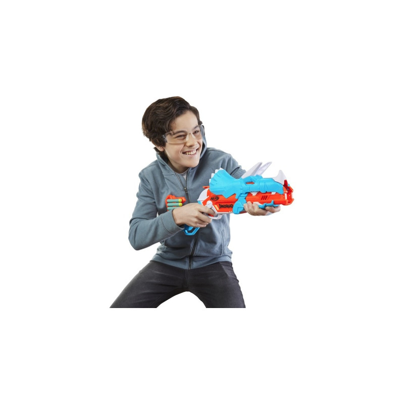 Hasbro Nerf DinoSquad Tricera-Blast, Nerf Gun(hellblau/orange)
