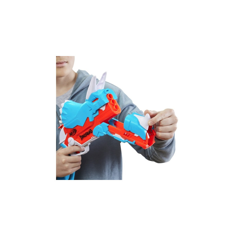 Hasbro Nerf DinoSquad Tricera-Blast, Nerf Gun(hellblau/orange)