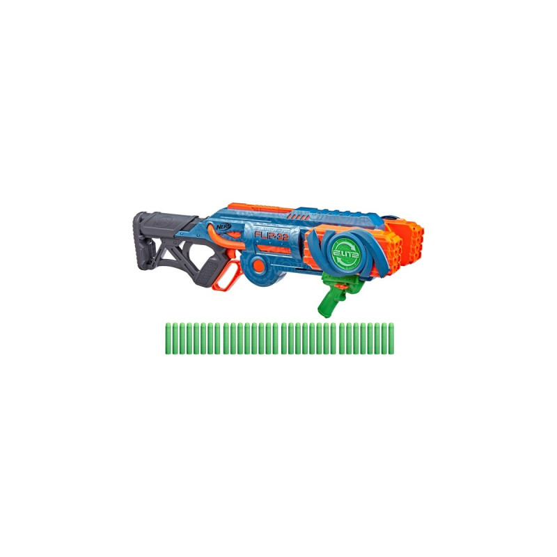 Hasbro Nerf Elite 2.0 Flipshots Flip-32, Nerf Gun(blaugrau/orange, Outlet)