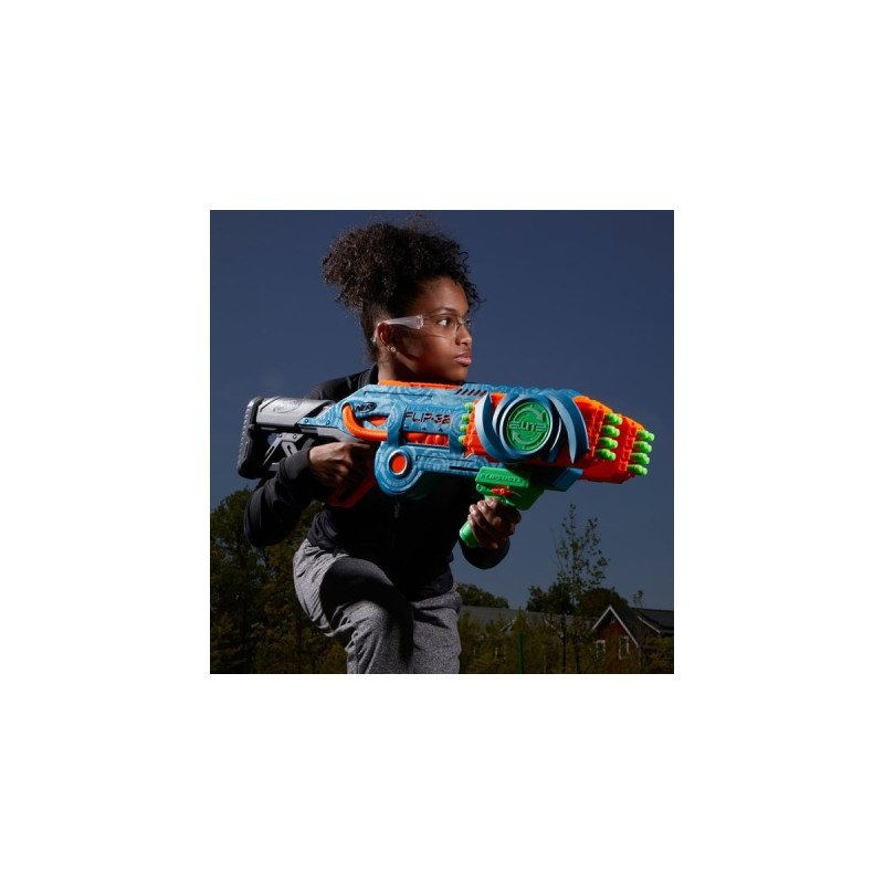 Hasbro Nerf Elite 2.0 Flipshots Flip-32, Nerf Gun(blaugrau/orange)