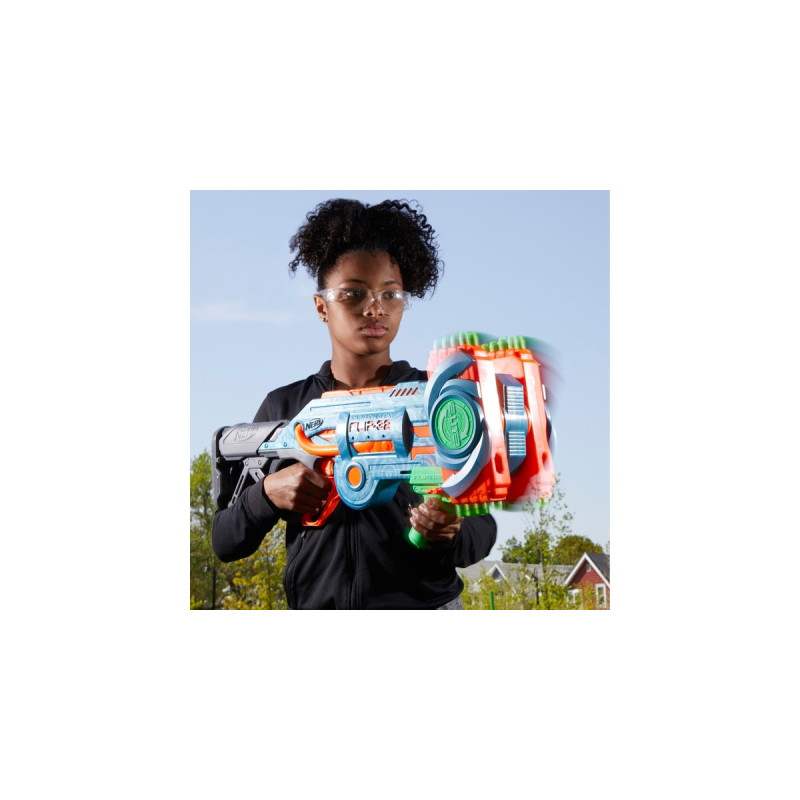 Hasbro Nerf Elite 2.0 Flipshots Flip-32, Nerf Gun(blaugrau/orange, Outlet)
