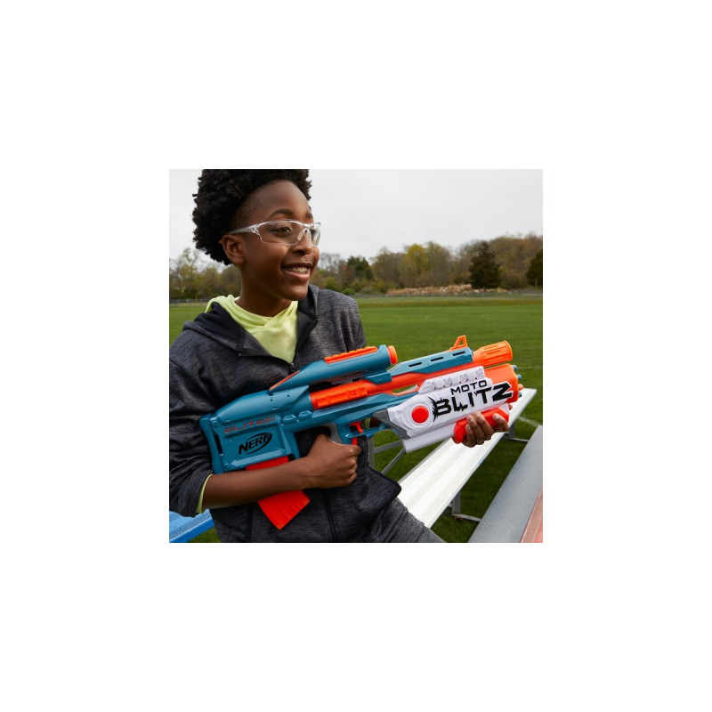 Hasbro Nerf Elite 2.0 Motoblitz CS-10, Nerf Gun(blaugrau/orange)