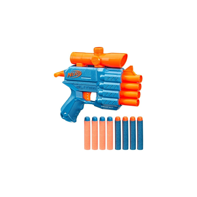 Hasbro Nerf Elite 2.0 Prospect QS-4, Nerf Gun(blaugrau/orange)