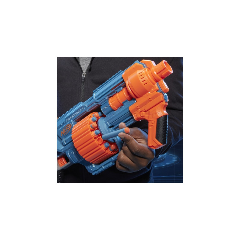 Hasbro Nerf Elite 2.0 Shockwave RD-15, Nerf Gun(blaugrau/orange)