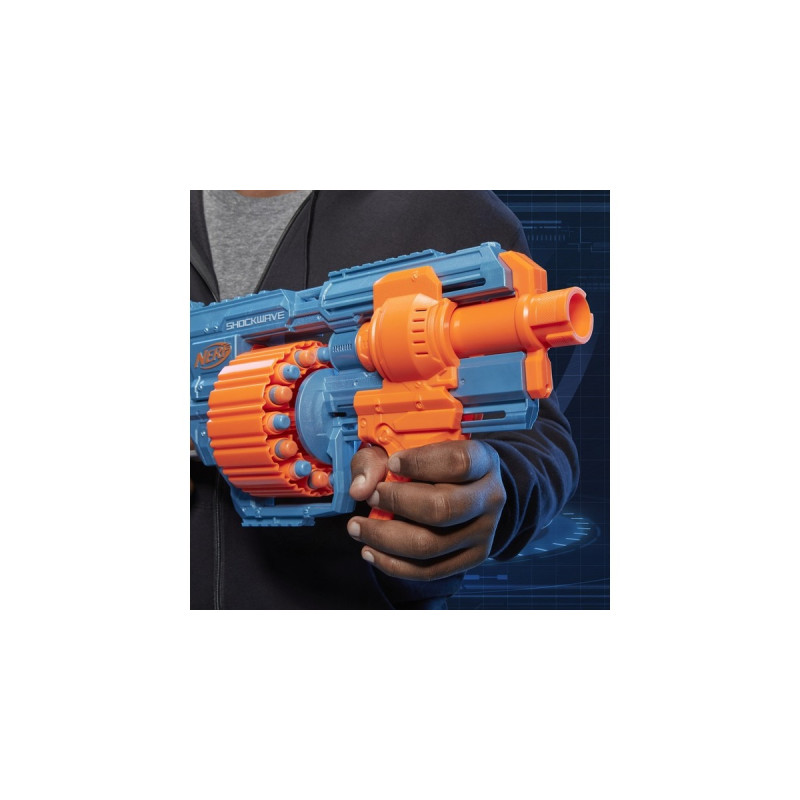 Hasbro Nerf Elite 2.0 Shockwave RD-15, Nerf Gun(blaugrau/orange)