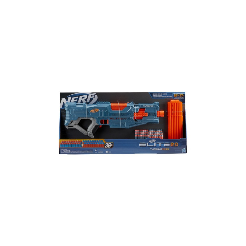 Hasbro Nerf Elite 2.0 Turbine CS-18, Nerf Gun(blaugrau/orange)