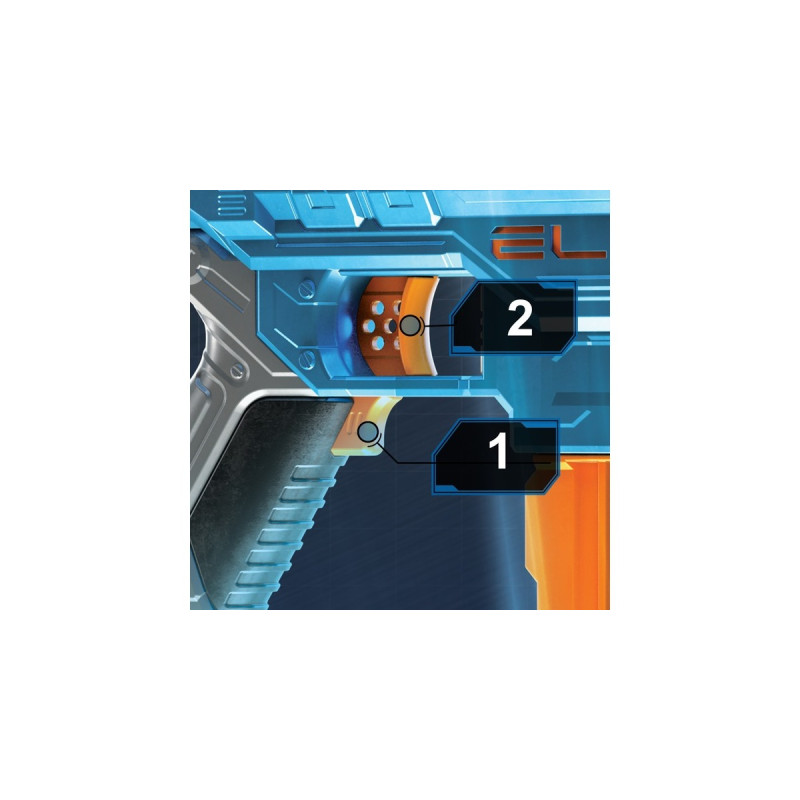 Hasbro Nerf Elite 2.0 Turbine CS-18, Nerf Gun(blaugrau/orange)