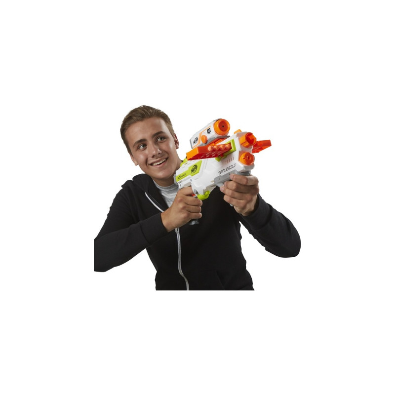 Hasbro Nerf N-Strike Elite Modulus BattleScout ICS-10, Nerf Gun(weiß/orange, Frustfreie Verpackung)