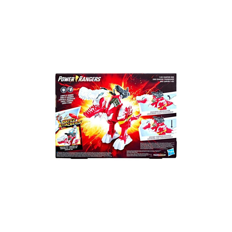 Hasbro Power Rangers Battle Attackers Dino Fury T-Rex Champion Zord, Spielfigur