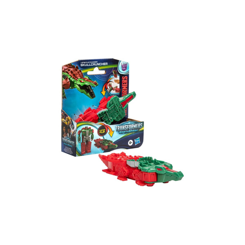Hasbro Transformers: EarthSpark 1-Step Flip Changer Skullcruncher, Spielfigur