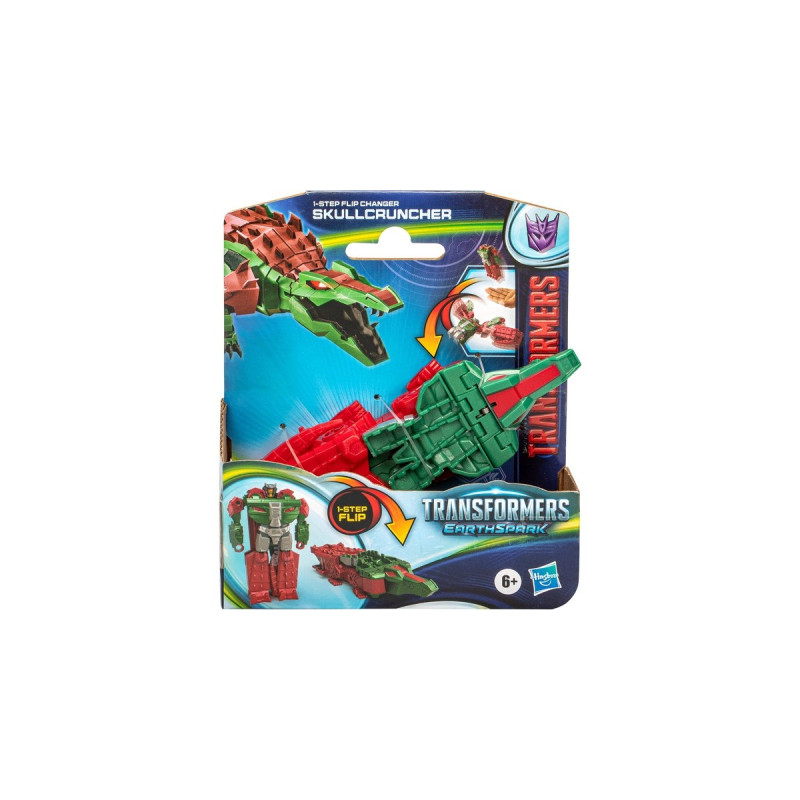 Hasbro Transformers: EarthSpark 1-Step Flip Changer Skullcruncher, Spielfigur
