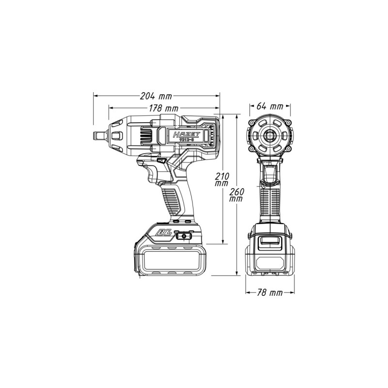 Hazet Akku-Schlagschrauber 9212-010, 18Volt, Vierkant 1/2