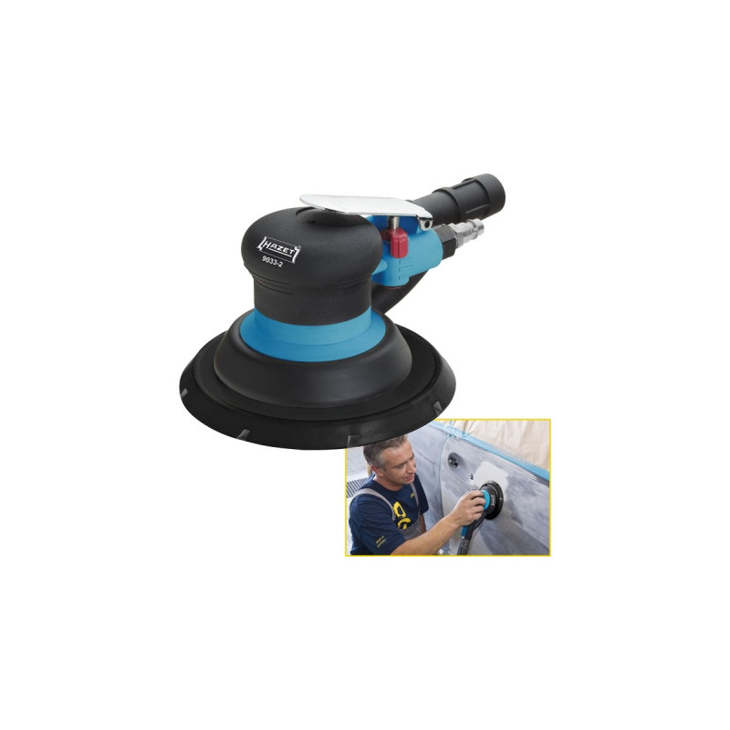 Hazet Exzenter-Schleifer 9033-2, Exzenterschleifer(blau/schwarz, mit Absaugschlauch und Staubbeutel)