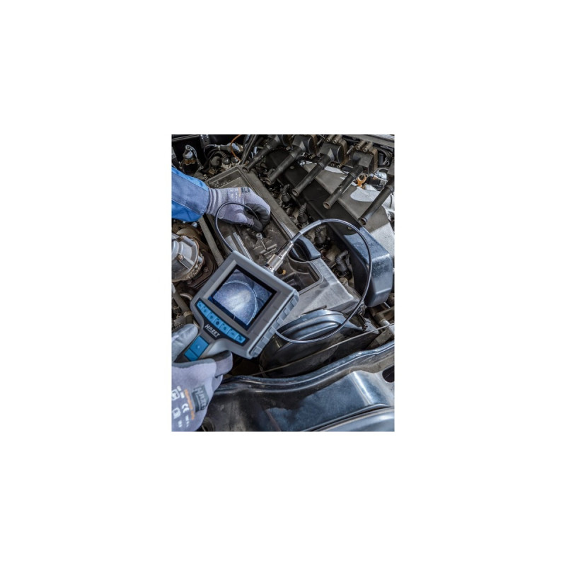 Hazet HD Video-Endoskop 4812-11/5FS, 5-teiliges Set, Inspektionskamera(grau, SD-Karte 32 GB, Front- und Seitenkamera)