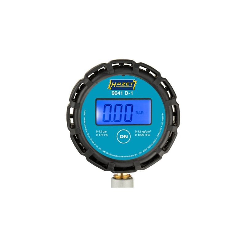 Hazet Reifenfüll-Messgerät 9041D-1, digital, Reifen-Füllgerät(blau/schwarz, Messbereich bis 12 bar)