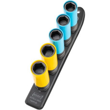 Hazet SmartRail 1/2" Schlag-, Maschinenschrauber-Einsatz-Satz Sechskant, 5-teilig, Steckschlüssel(schwarz, SW 17, SW 19, lang, mit Felgenschutz)