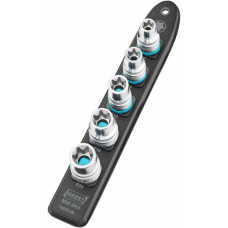 Hazet SmartRail 1/2" Steckschlüsseleinsatz-Satz Außen-TORX, 5-teilig(schwarz, E12 - E20, kurz)