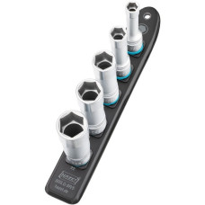 Hazet SmartRail 1/2" Steckschlüsseleinsatz-Satz Sechskant, 5-teilig(schwarz, SW 10 - SW 22, lang)