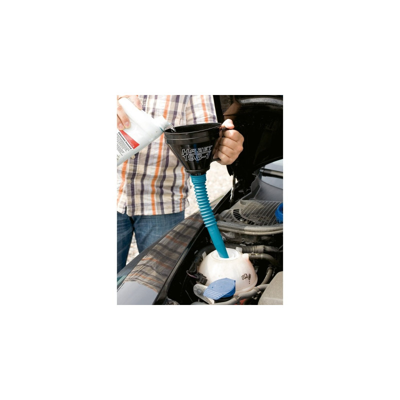 Hazet Trichter 198-1(schwarz/blau, mit flexiblem Schlauch)