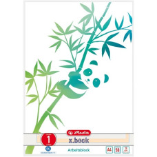 Herlitz Arbeitsblock A4 GREENline 50 Blatt Lineatur 01 Motiv Panda, College Block(liniert, A4)