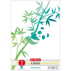 Herlitz Arbeitsblock A4 GREENline 50 Blatt Lineatur 02 Motiv Panda, College Block(liniert, A4)