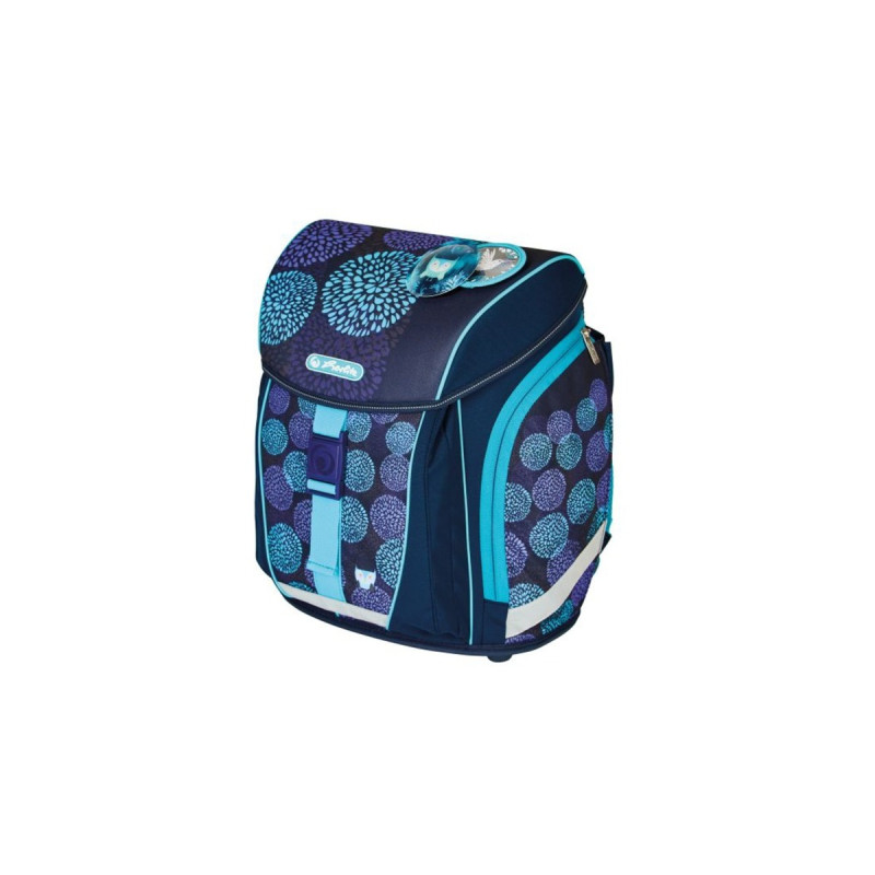 Herlitz FiloLight Plus Flower Owl, Schulranzen(dunkelblau/hellblau, inkl. befülltem 16 tlg. Schüleretui, Faulenzer Mäppchen, Sportbeutel)