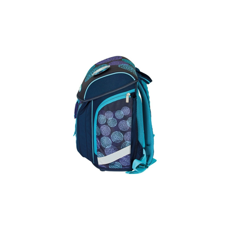 Herlitz FiloLight Plus Flower Owl, Schulranzen(dunkelblau/hellblau, inkl. befülltem 16 tlg. Schüleretui, Faulenzer Mäppchen, Sportbeutel)