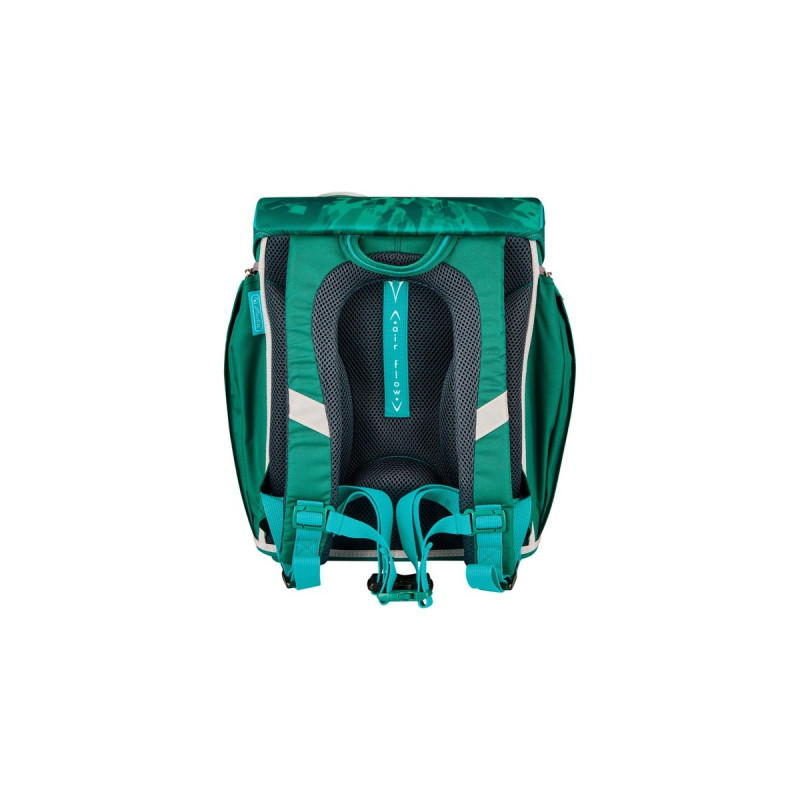 Herlitz FiloLight Plus Heavy Metal, Schulranzen(grün/grau, inkl. befülltem 16 tlg. Schüleretui, Faulenzer-Mäppchen, Sportbeutel)