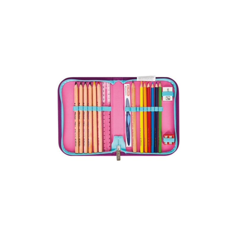 Herlitz FiloLight Plus Sea Bubbles, Schulranzen(dunkelblau/violett, inkl. befülltem 16 tlg. Schüleretui, Faulenzer Mäppchen, Sportbeutel)