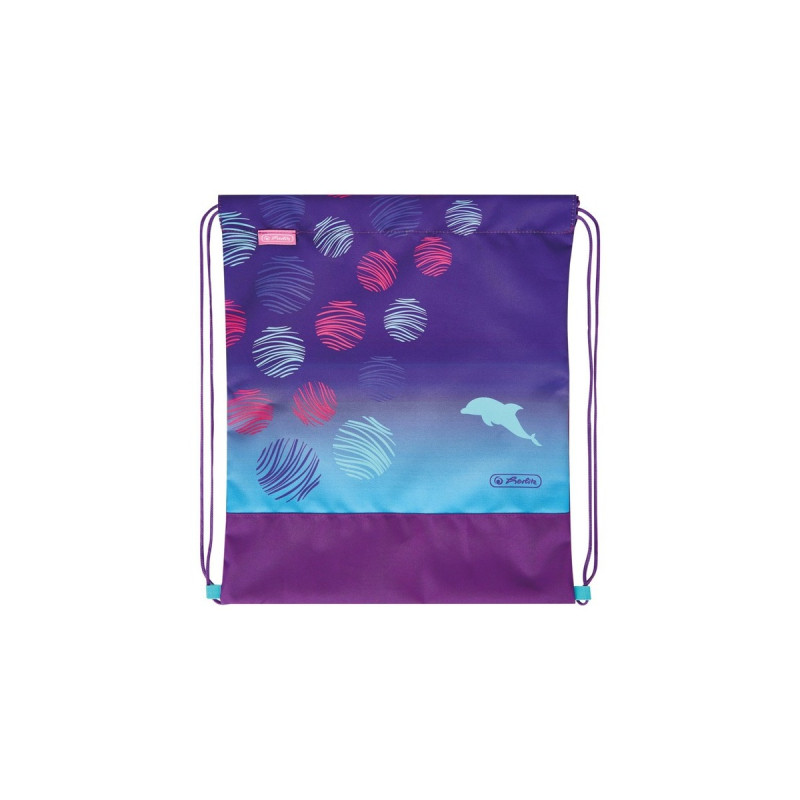 Herlitz FiloLight Plus Sea Bubbles, Schulranzen(dunkelblau/violett, inkl. befülltem 16 tlg. Schüleretui, Faulenzer Mäppchen, Sportbeutel)