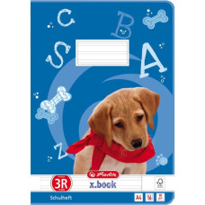 Herlitz Heft liniert 16 Blatt DIN A4, Lineatur 03(blau, Deckblattmotiv Hund)