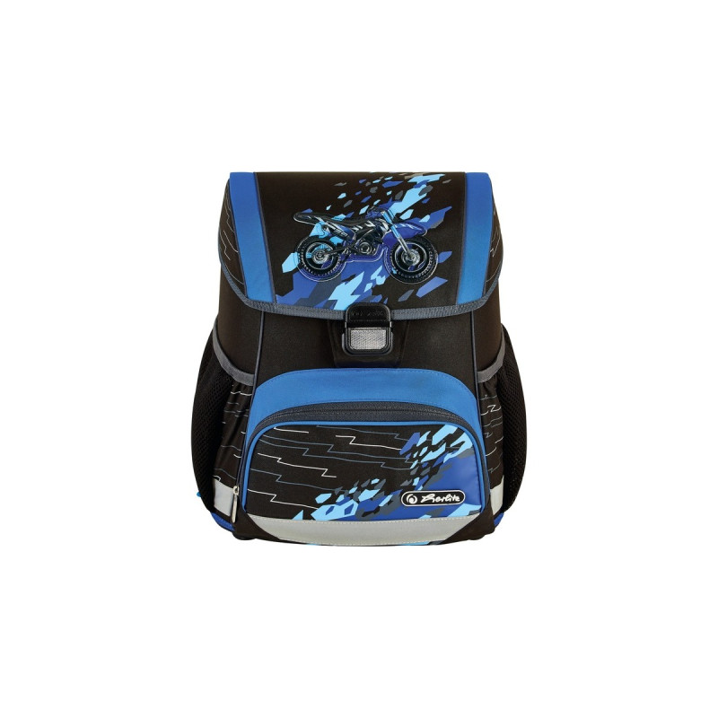 Herlitz Loop Plus CamouCross, Schulranzen(schwarz/blau, inkl. 16 tlg. Schüleretui, Faulenzermäppchen, Sportbeutel)