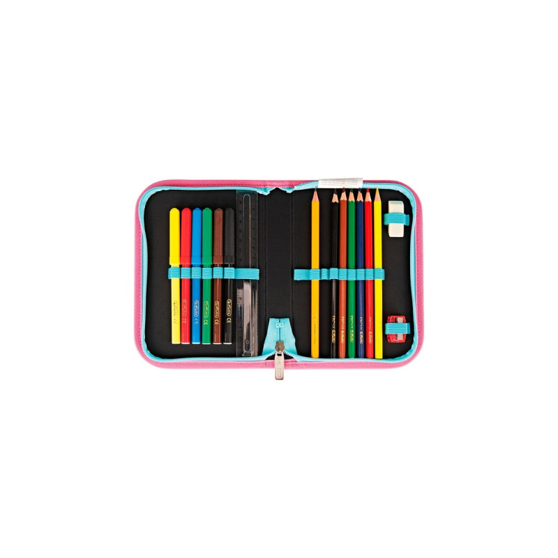 Herlitz Loop Plus Cute Cat, Schulranzen(pink/braun, inkl. 16 tlg. Schüleretui, Faulenzer-Mäppchen, Sportbeutel)