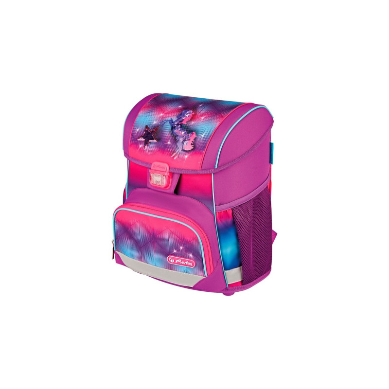 Herlitz Loop Plus Funky Horse, Schulranzen(lila/pink, inkl. 16 tlg. Schüleretui, Faulenzer-Mäppchen, Sportbeutel)