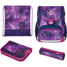 Herlitz Loop Plus Galaxy Princess, Schulranzen(lila, inkl. 16 tlg. Schüleretui, Faulenzermäppchen, Sportbeutel)