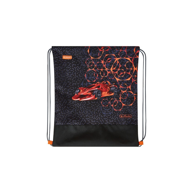 Herlitz Loop Plus Mechanic, Schulranzen(schwarz/hellorange, inkl. 16 tlg. Schüleretui, Faulenzermäppchen, Sportbeutel)