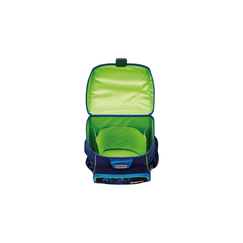 Herlitz Loop Plus Soccer, Schulranzen(blau, inkl. 16 tlg. Schüleretui, Faulenzermäppchen, Sportbeutel)