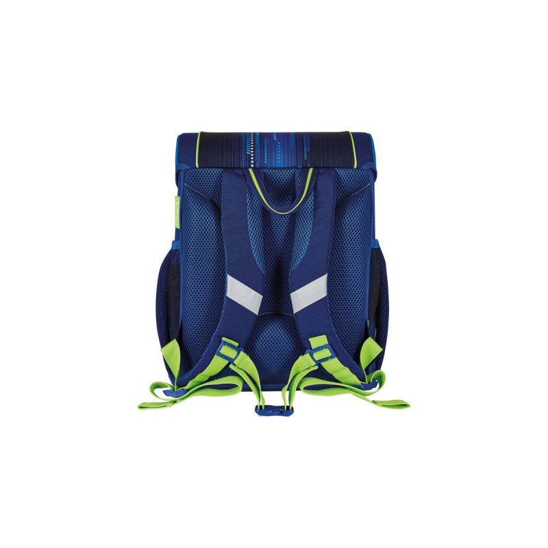 Herlitz Loop Plus Soccer, Schulranzen(blau, inkl. 16 tlg. Schüleretui, Faulenzermäppchen, Sportbeutel)